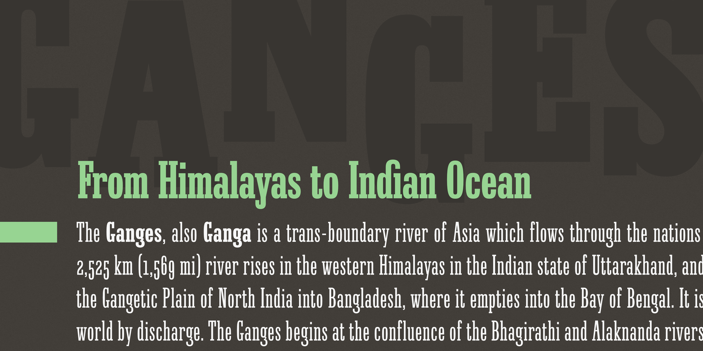 Przykład czcionki Ganges Slab Demi Bold